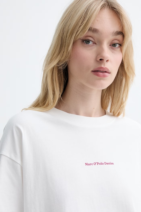Marc O'Polo T-shirt damski bawełniany beżowy 5000010000