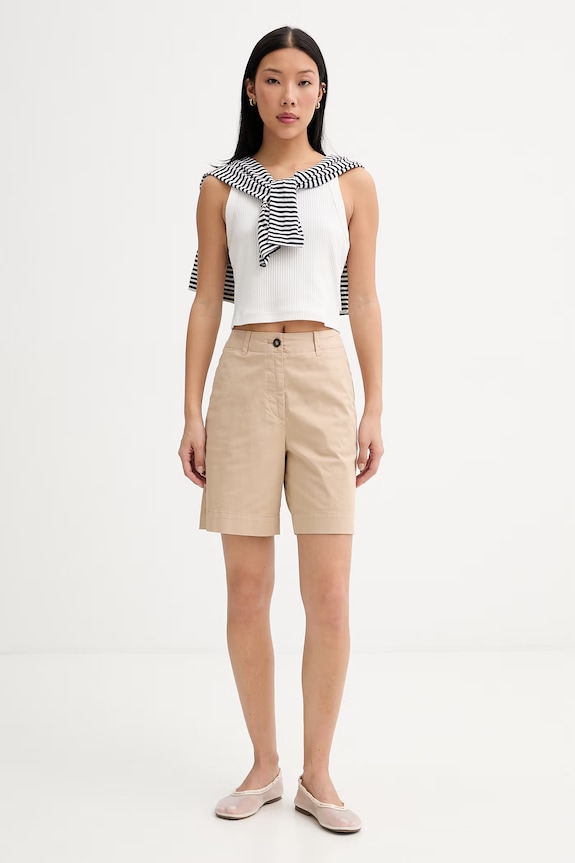 Marc O'Polo crop top pentru femei, din bumbac cu elastan 5000010006 alb ZS26