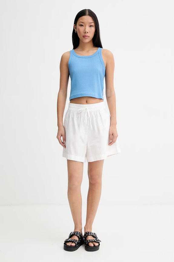 Marc O'Polo crop top pentru femei, din bumbac cu elastan 5000010006 albastru ZS26