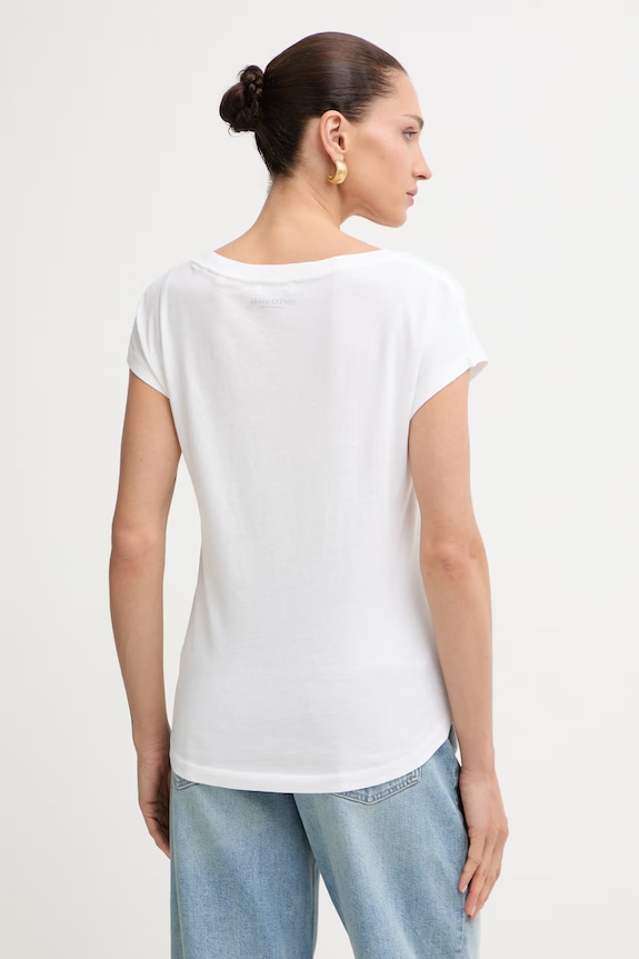 Ruházat Marc O'Polo női pamut t-shirt 5000014191 fehér