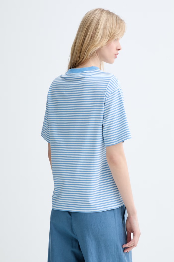 Odzież Marc O'Polo T-shirt damski bawełniany 5000010012 niebieski