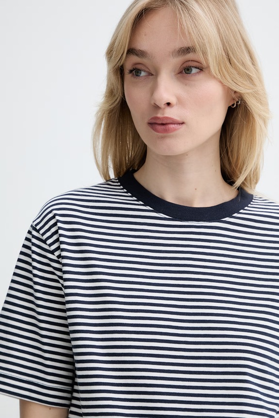 Marc O'Polo T-shirt damski bawełniany granatowy 5000010012