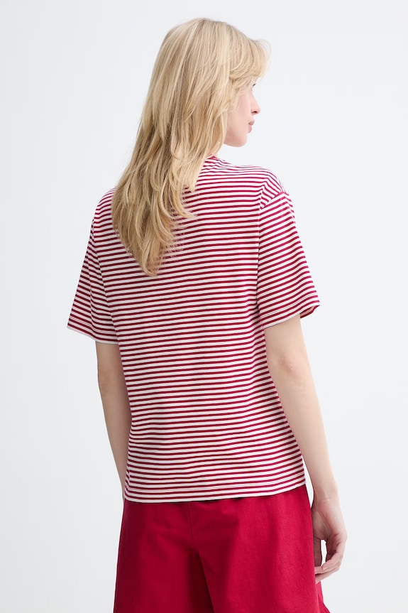 Odzież Marc O'Polo T-shirt damski bawełniany 5000010012 bordowy