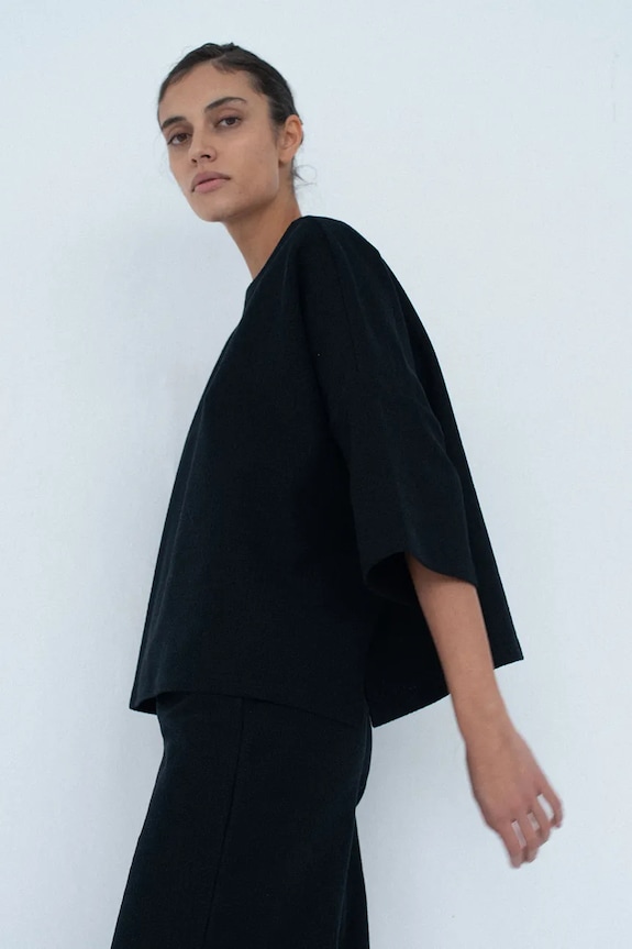 Îmbrăcăminte Muuv tricou pentru femei din bumbac MOAI longsleeve.MOAI negru
