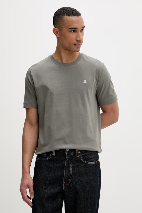 Marc O'Polo T-shirt basic męski bawełniany zielony 5000013957