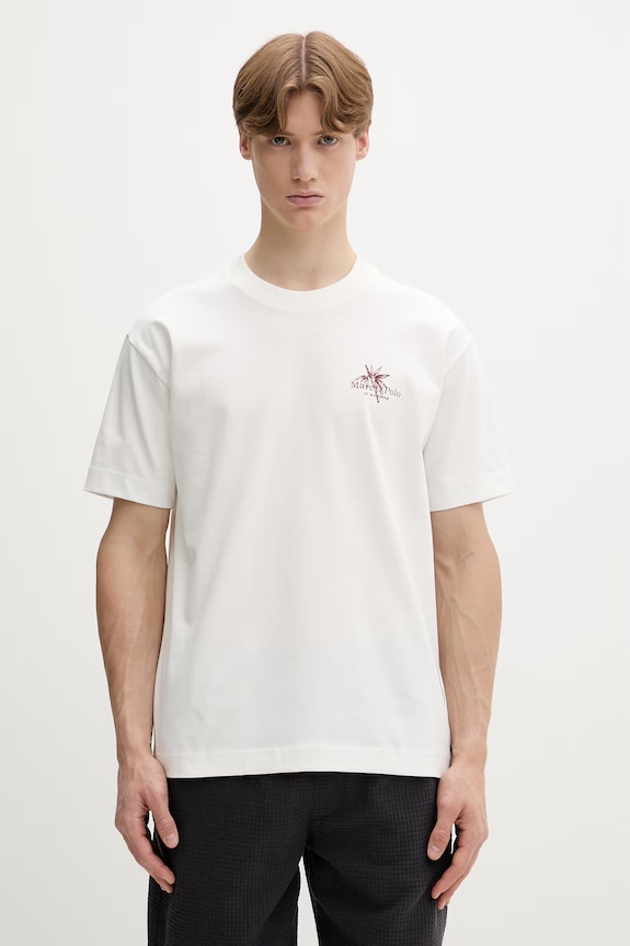Odzież Marc O'Polo T-shirt męski bawełniany 5000013967 beżowy