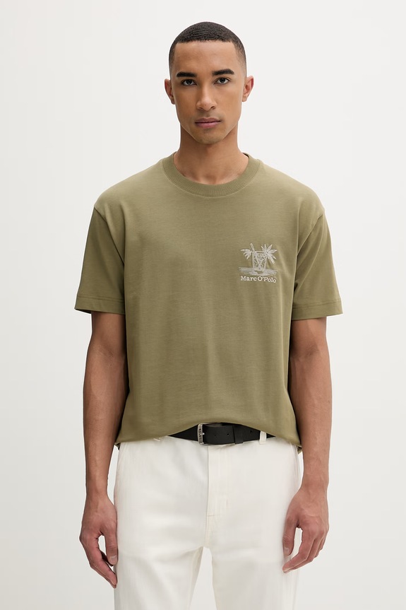 Marc O'Polo T-shirt męski bawełniany zielony 5000013971