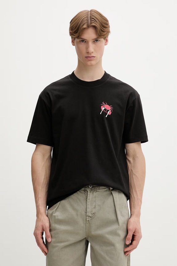 Marc O'Polo T-shirt męski bawełniany czarny 5000010118