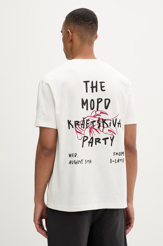 Marc O'Polo T-shirt męski bawełniany beżowy 5000010157