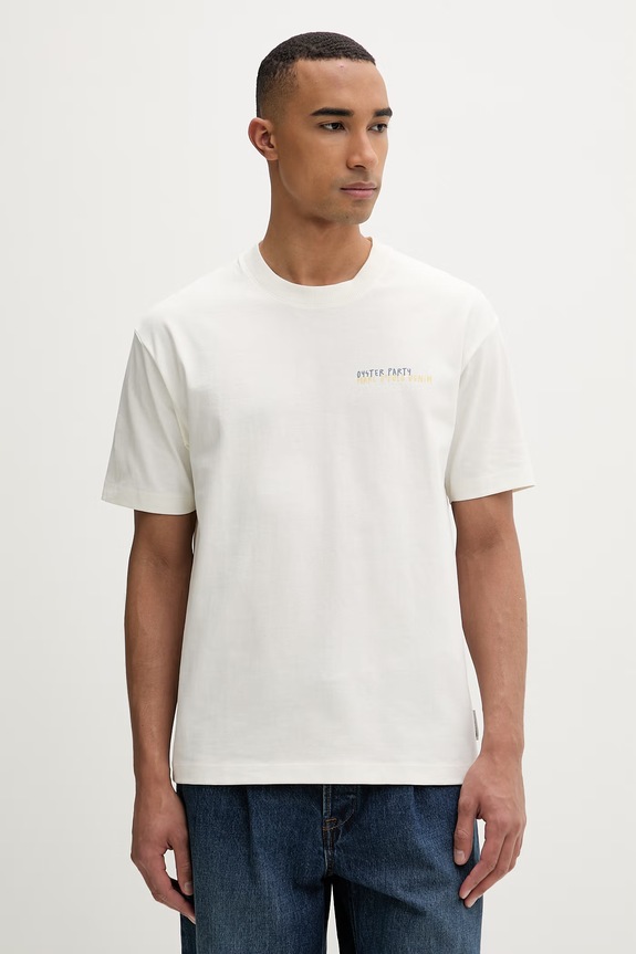 Odzież Marc O'Polo T-shirt męski bawełniany 5000010816 beżowy