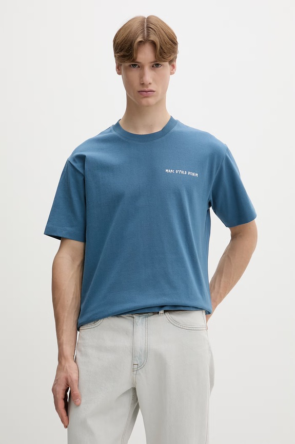 Odzież Marc O'Polo T-shirt męski bawełniany 5000010820 niebieski