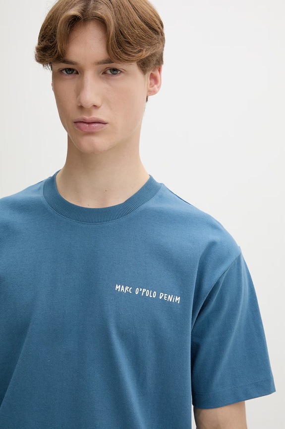 Marc O'Polo T-shirt męski bawełniany niebieski 5000010820