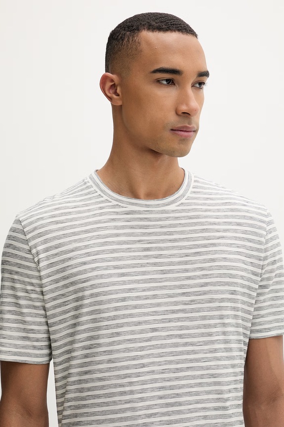 Marc O'Polo T-shirt męski bawełniany beżowy 5000013968