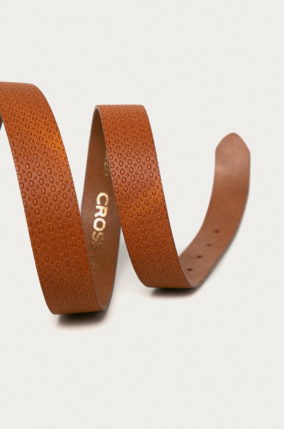 Cross Jeans - Pasek skórzany 0452K.295 brązowy ZW20