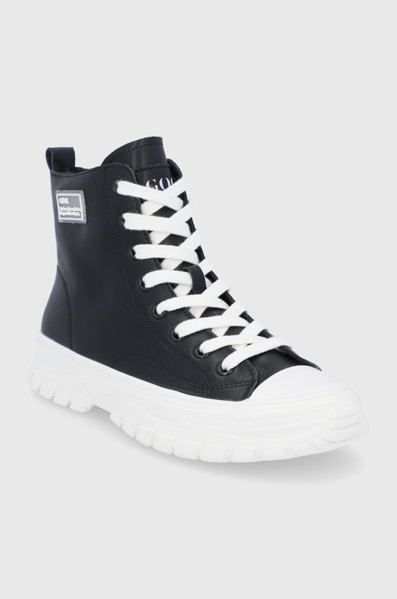 GOE Trampki skórzane II2N4030.BLACK czarny ZW21