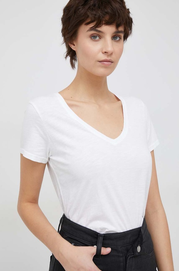 Mos Mosh t-shirt bawełniany bawełna biały 140930