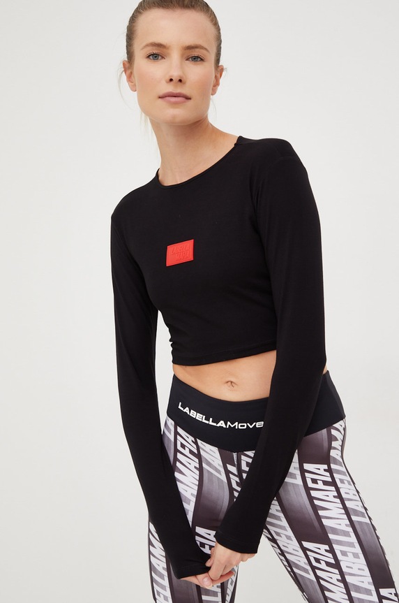 LaBellaMafia longsleeve aplikacja czarny 25703