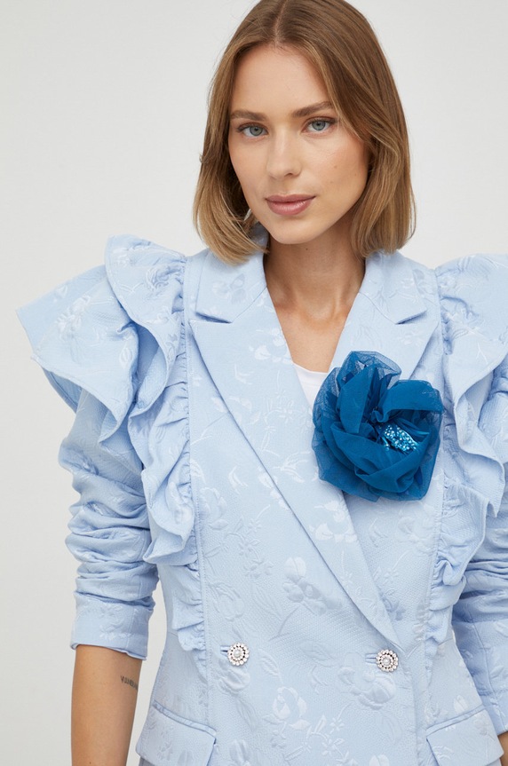 Рокля с коприна Custommade син 999412806