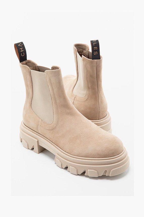 Obuwie Charles Footwear sztyblety skórzane Mey Mey beżowy
