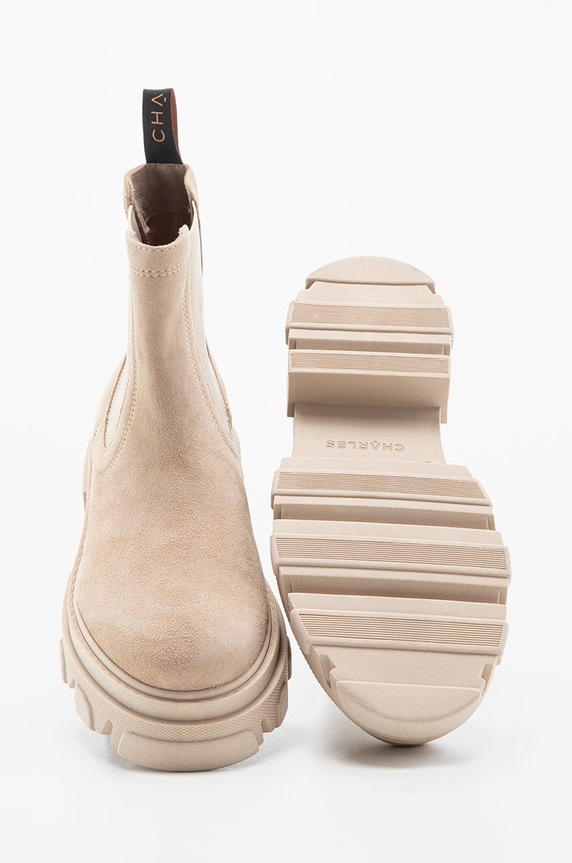 Charles Footwear sztyblety skórzane Mey beżowy Mey
