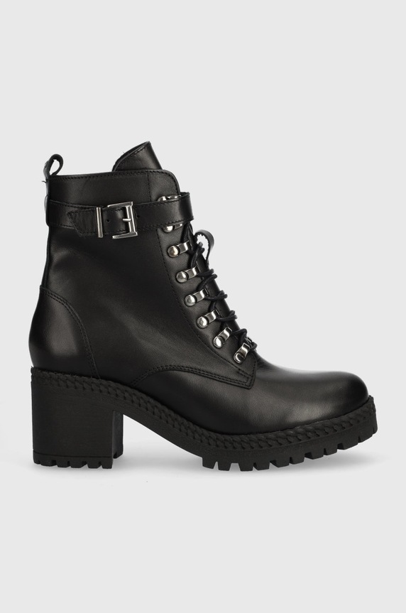Wojas cizme de piele cu snur negru 6406551
