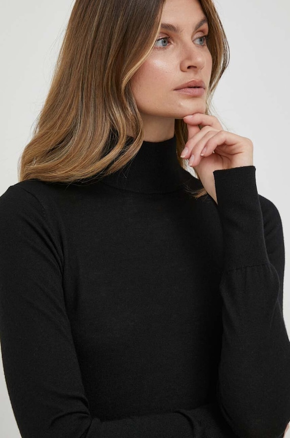 Mos Mosh sweter wełniany wełna czarny 146030