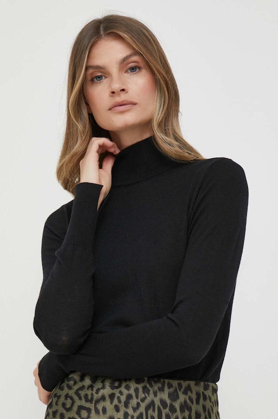 Mos Mosh sweter wełniany czarny 146030