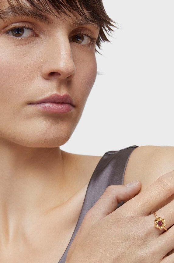 Δαχτυλίδι από επιχρυσωμένο ασήμι Tous 12 Sugar Party χρυσαφί 1004032012