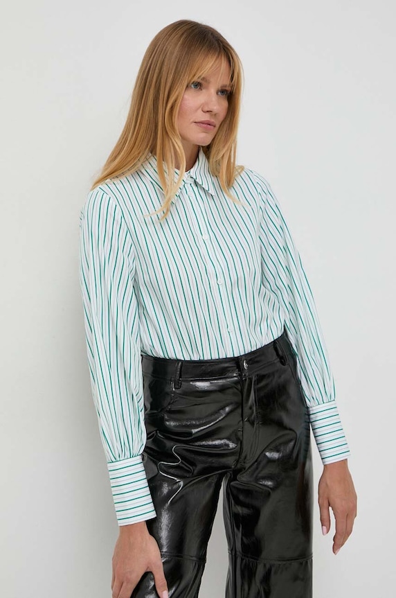 Beatrice B koszula bawełniana wzorzyste zielony 23FA4058SHIRT