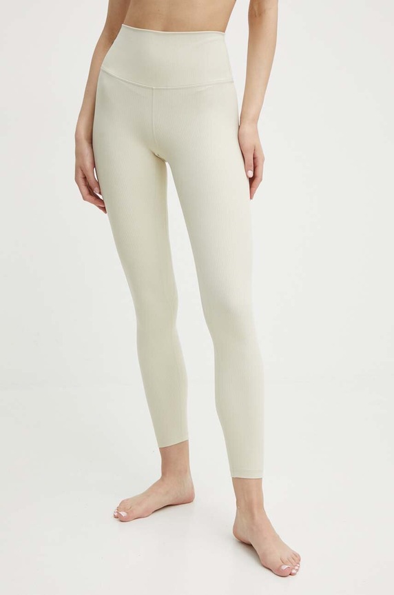 Joy in me legginsy do jogi Unity Ribbed z elastanem beżowy Legginsy7.8.Unity.Ribb