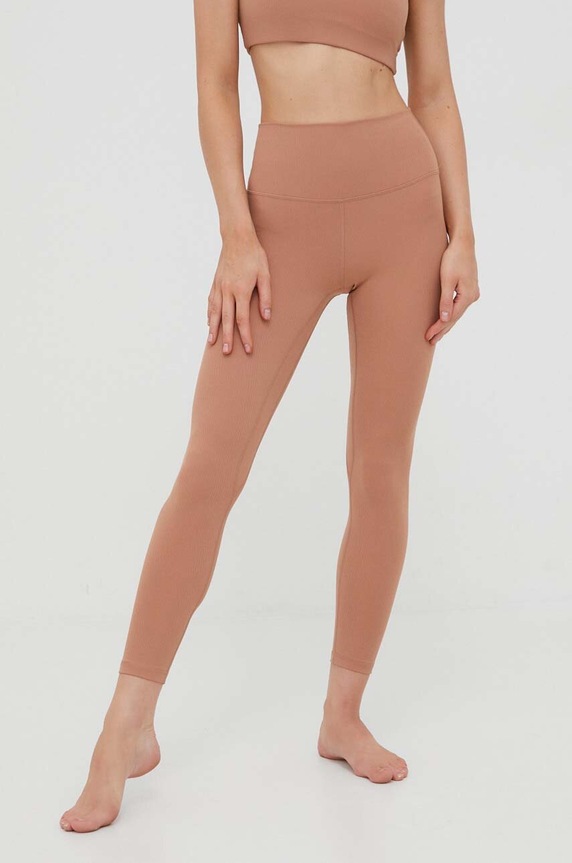JOYINME legginsy do jogi Unity Ribbed z elastanem beżowy Legginsy7.8.Unity.Ribb