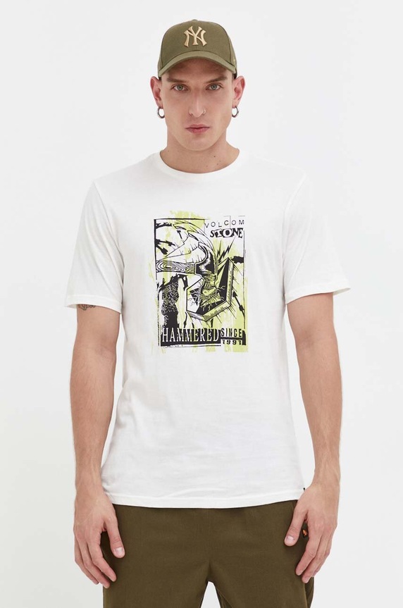 Bombažna kratka majica Volcom bež A5032306.OFW