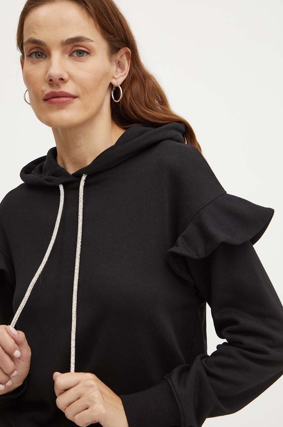 Silvian Heach bluza bawełniana LINDER czarny GPA24338FE