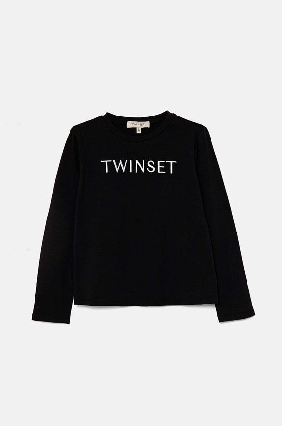Dětské tričko s dlouhým rukávem Twinset s elastanem černá 242GJ2075.98.116