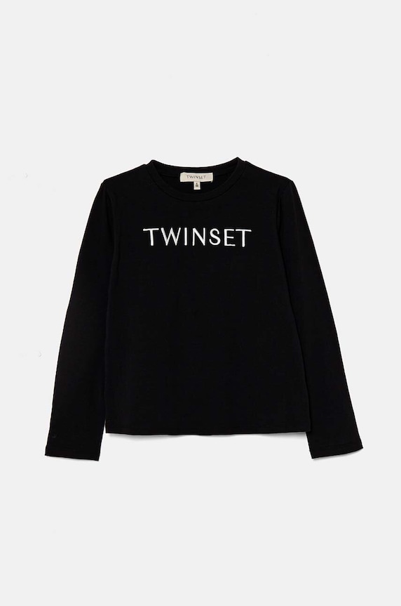 Dětské tričko s dlouhým rukávem Twinset s elastanem černá 242GJ2075.98.116