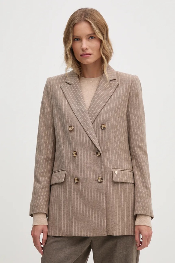 Mos Mosh blézer gyapjú keverékből szövet bézs 164960