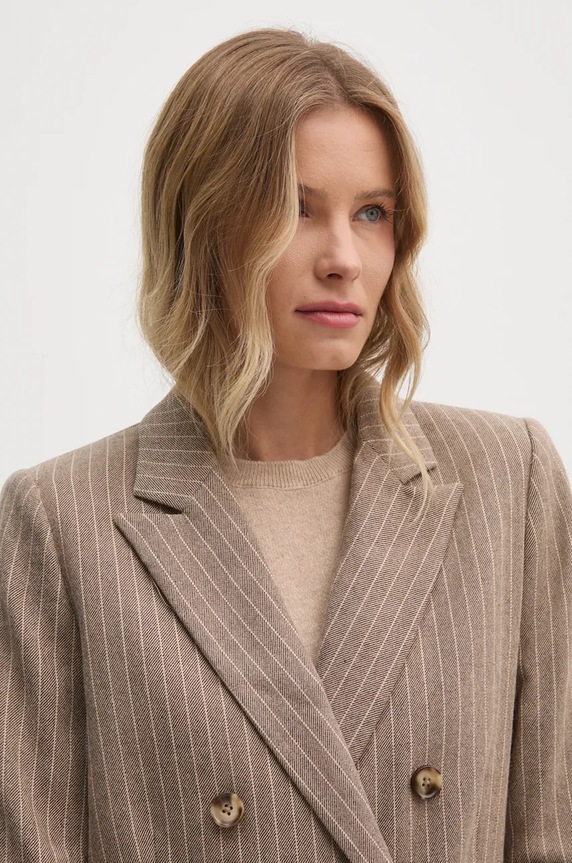 Mos Mosh blézer gyapjú keverékből bézs 164960