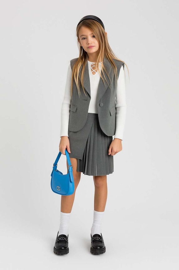 Dětská vesta Twinset látka šedá 242GJ2115