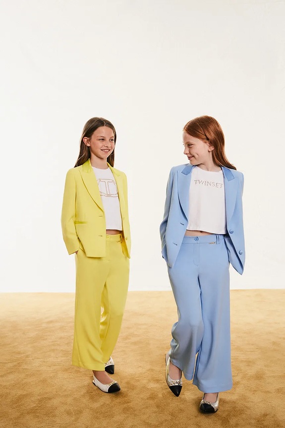 Twinset blazer bambini tessuto blu 251GJ2QNA.128.170