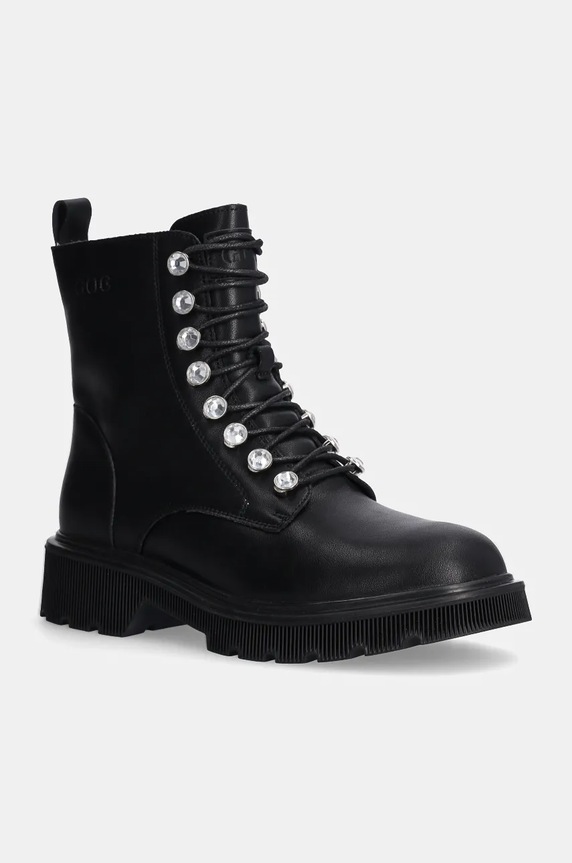 GOE botki skórzane płaski czarny OO2N4103.BLACK
