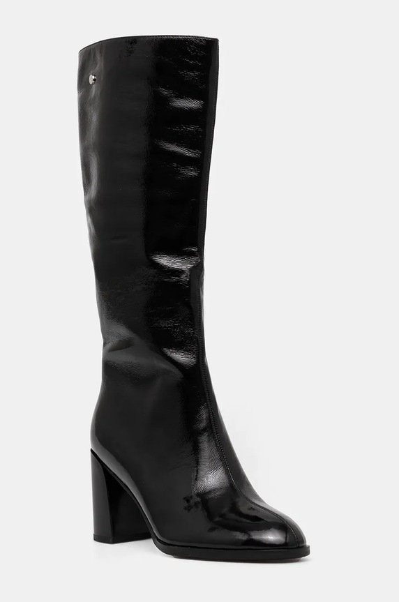 GOE cizme de piele peste 8 cm negru OO2N4408.BLACK