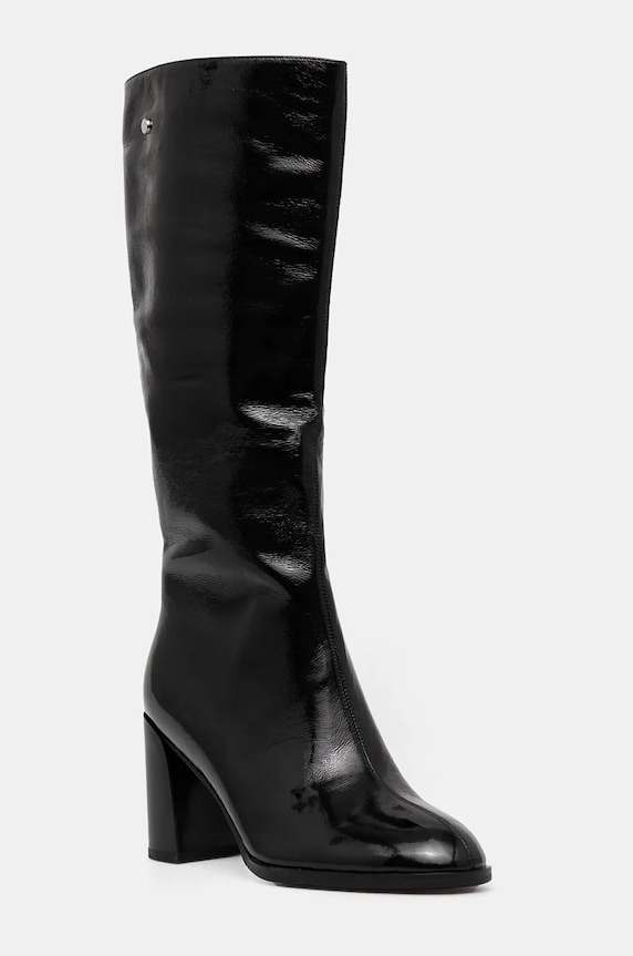 GOE cizme de piele peste 8 cm negru OO2N4408.BLACK