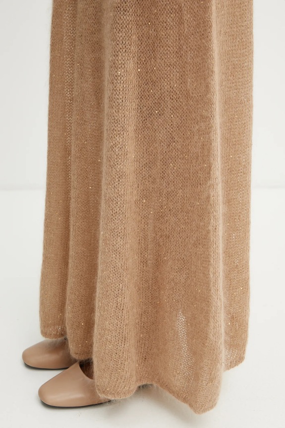 Liviana Conti gonna in lana beige L4WG58