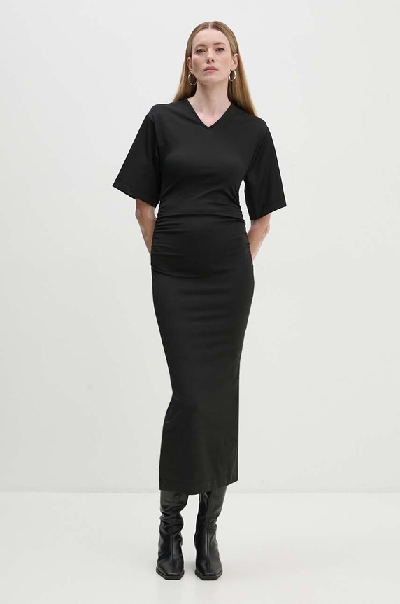 Day Birger et Mikkelsen rochie Margaret - Modern Interlock maxi negru DAY65243428