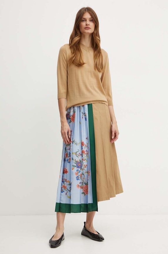 Liviana Conti sweter wełniany F4WA07 brązowy ZW24