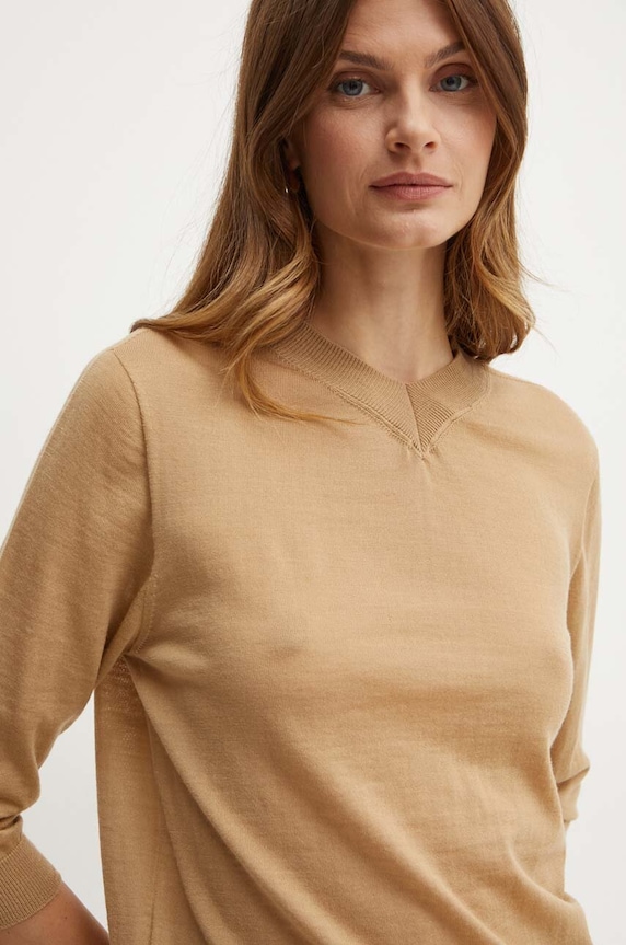 Liviana Conti sweter wełniany brązowy F4WA07