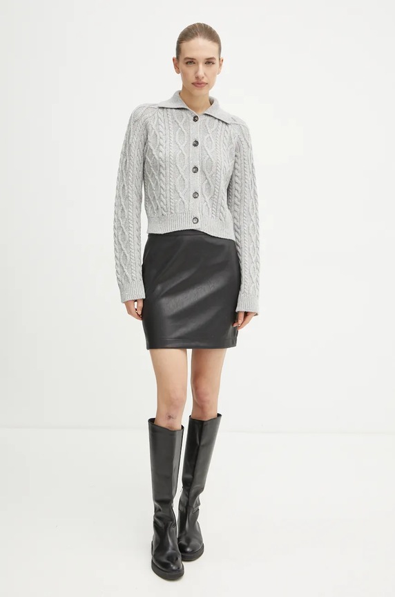 Liviana Conti cardigan din amestec de lana L4WG46 gri ZW24