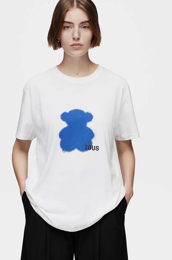 Tous t-shirt bawełniany nadruk niebieski 2002104533