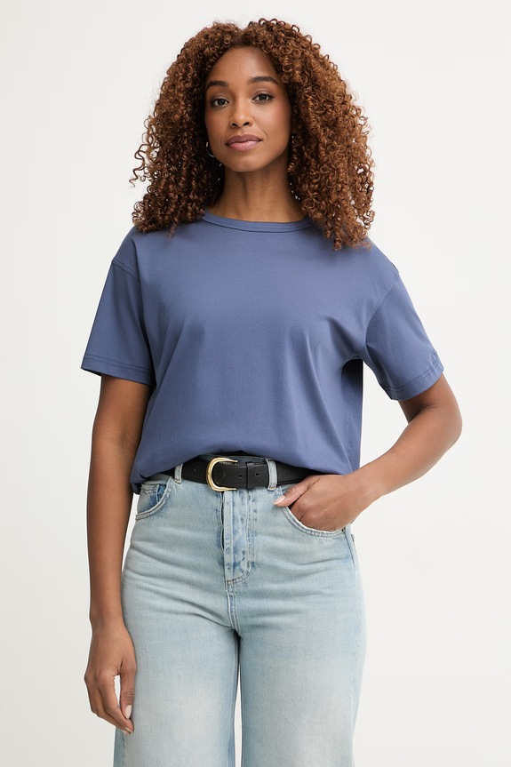 Mos Mosh tricou damski din bumbac bleumarin 146350