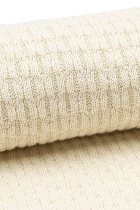 Fanga Fontana kocyk bawełniany niemowlęcy VENTI POINTELLE BLANKET GOTS FA100023 beżowy ZW25